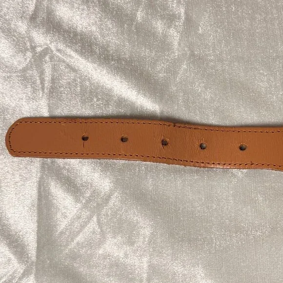 J.Crew Braided Stretch Belt Tan Leather Elastic Waist Belt Size XS - Picture 5 of 6